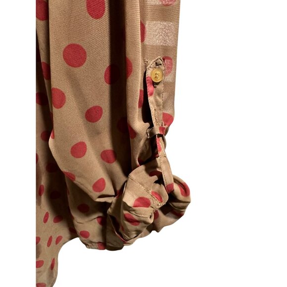 π 2/$30 π Free People Sheer Polka Dot Button-Up Blouse Size S - Picture 5 of 6